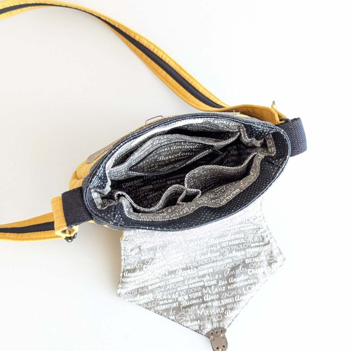 Intérieur besace Glasgow organisation poches compartimentées